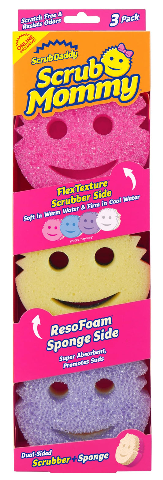 Scrub Mommy Kitchen Sponges - Dual-Sided Dish Sponges for Scrubbing - Non-Scratch Cleaning Sponges