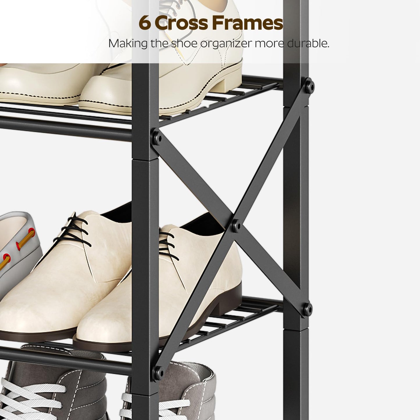 YATINEY 10 Tier Shoe Rack, Large Capacity Shoe Storage Organizer Holds 40 Pairs, Sturdy and Stable