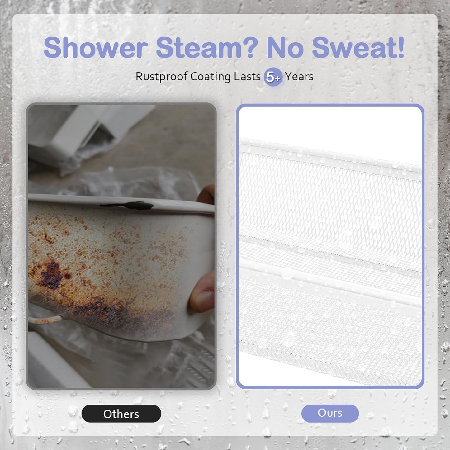 TOOLF 4-Tier Rolling Cart, Metal Utility Cart with 3 Hooks, Easy Assemble Mobile Storage Trolley On Wheels, Metal Shelving Units Kitchen Bathroom Laundry Room