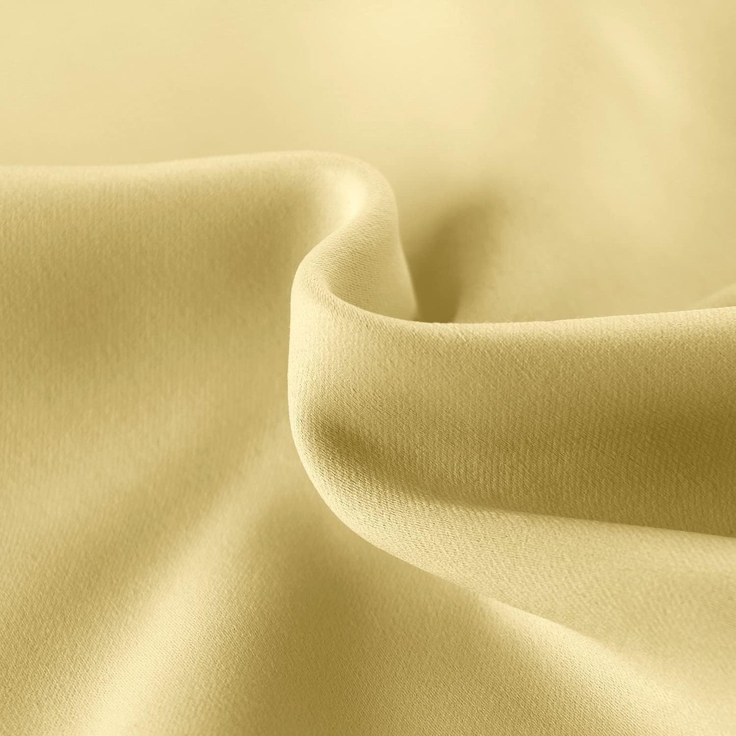 DWCN French Door Curtains – Rod Pocket Thermal Blackout Curtain for Doors with Glass Window, Kitchen and Patio Doors for Privacy, 25 X 40 Inches Long, 1 Curtain Panel with Tieback, Light Yellow