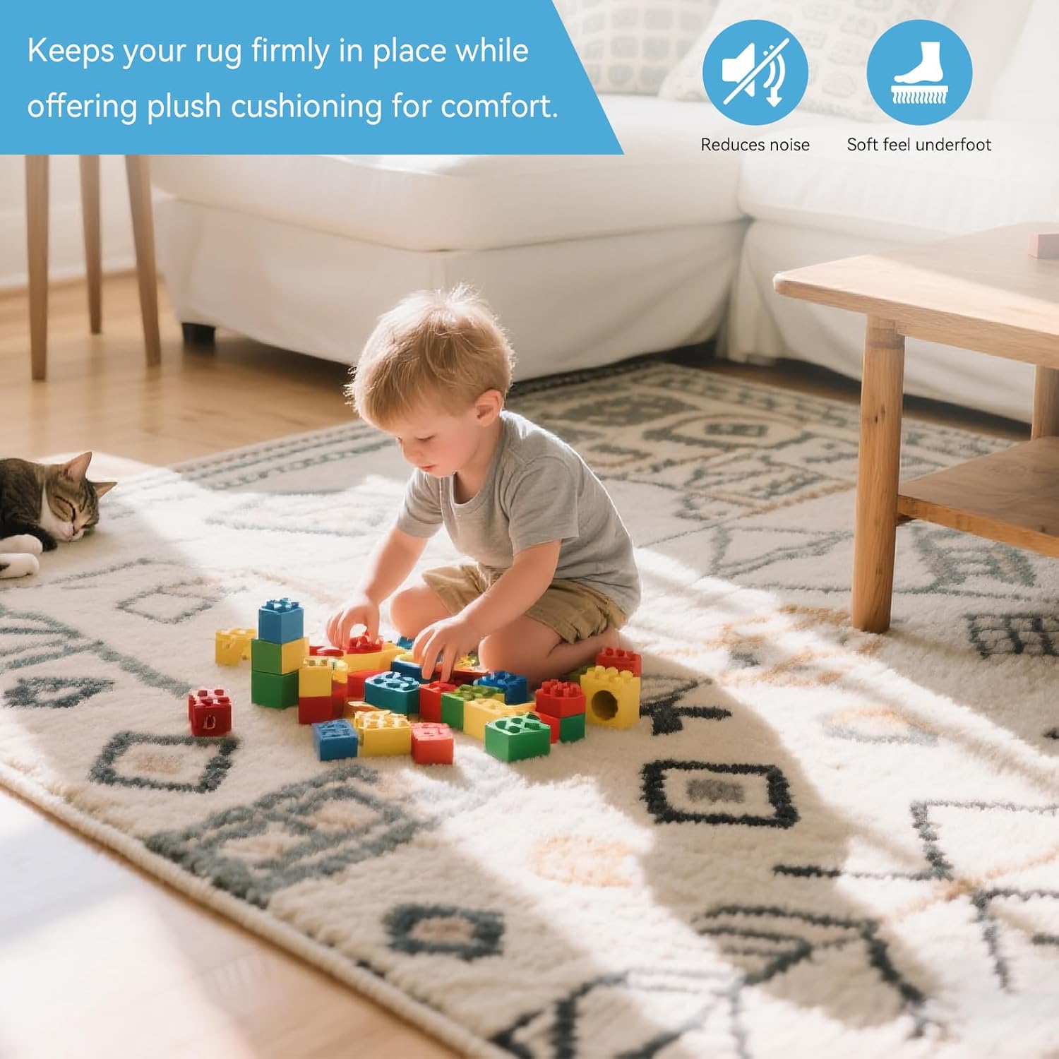 Warmstar 3x5 FT Non Slip Rug Pad,100% Waterproof Felt Rug Pad for Hardwood Floors,1/2” Thick Soft