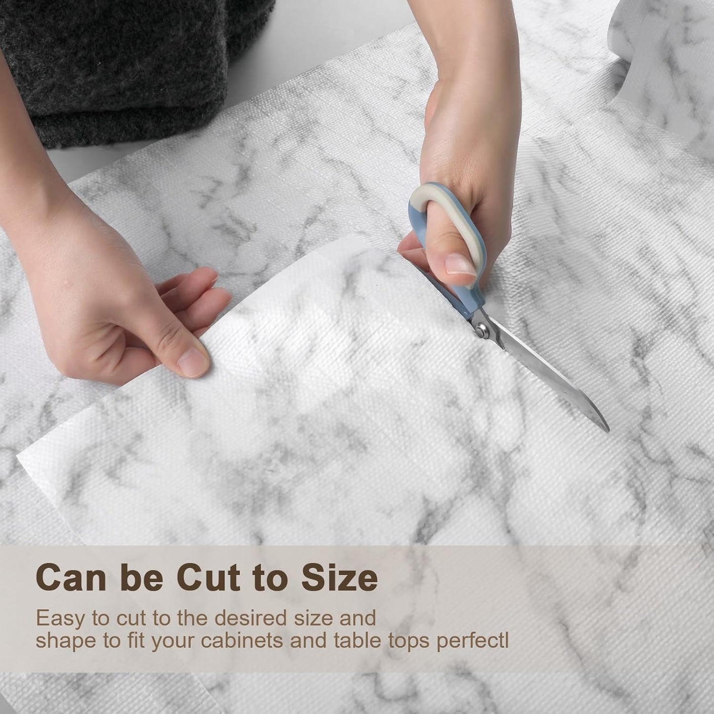 OcePor Non-Adhesive Drawer and Shelf Liner 12IN x 20FT，Non Slip Cabinet and Cupboard Liner, Kitchen Cabinet Liners for Shelves, Waterproof Drawer Shelf Liners for Cabinets/Bathroom Cupboard, Marble