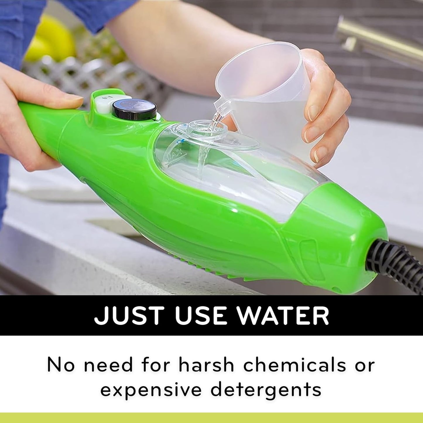 H2O X5 5-in-1 Multi-Purpose Steam Mop, Handheld Steam Cleaner, Adjustable Height, Removable Tank, Large Capacity, Rapid Heat Up, Steam Control, Lightweight, High Pressure