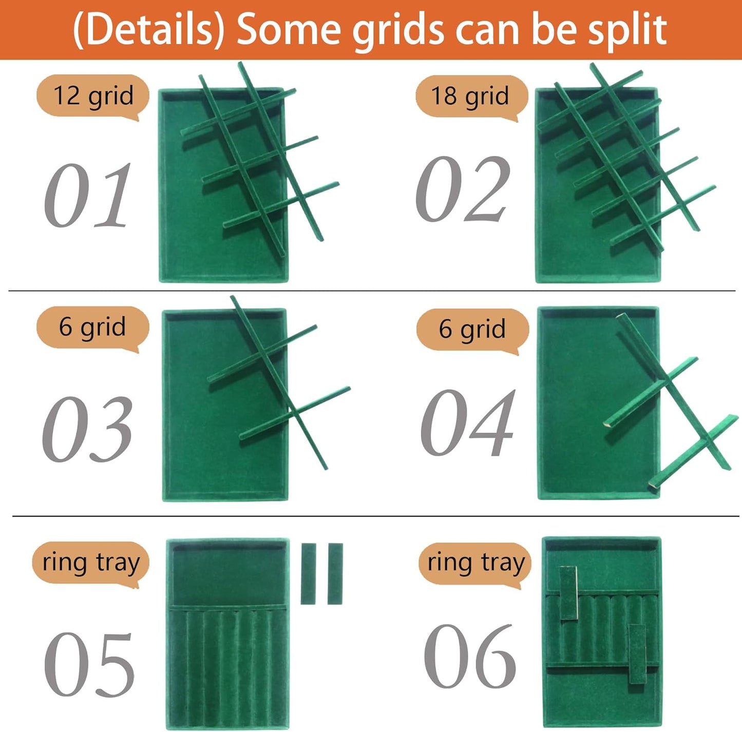 Jewelry Trays Organizer Set of 8 Stackable Jewellry Organizer Trays for Drawers Jewelryy Display Necklace Earring Bracelet