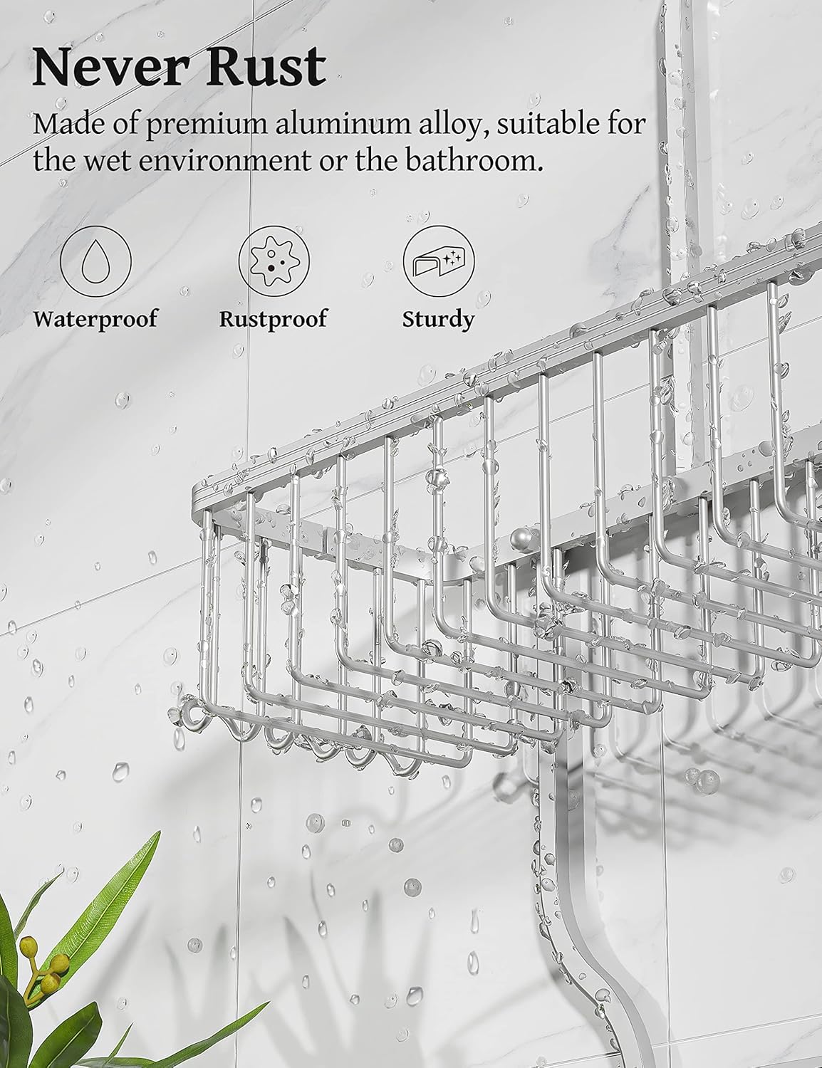 YASONIC Never Rust Shower Caddy Hanging, Aluminum Shower Racks for Inside Shower, 3-Tier Shower