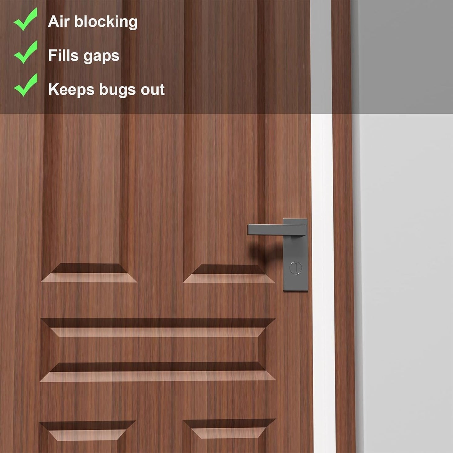 T-Shaped Door Draft Stopper, 1.97 in x 10 Ft Silicone Seal Strip for Windows Gaps, Weather Stripping Seal Strip Shower Sweep, White