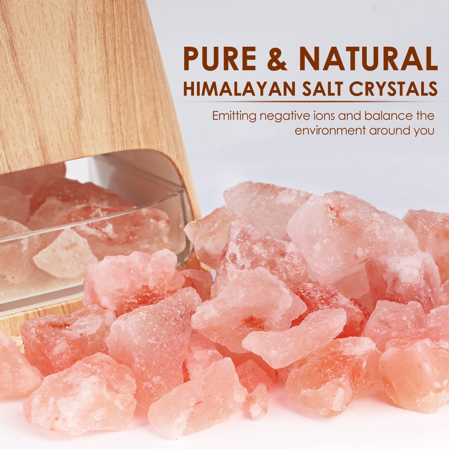 SALKING 2-in-1 Ultrasonic Essential Oil Diffuser & Himalayan Salt Lamp, Aromatherapy Diffuser Cool