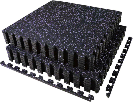 AIRHOP 0.56in Thick 48 Sq Ft Exercise Equipment Mats, 12 Tiles Upgraded Rubber Top with High