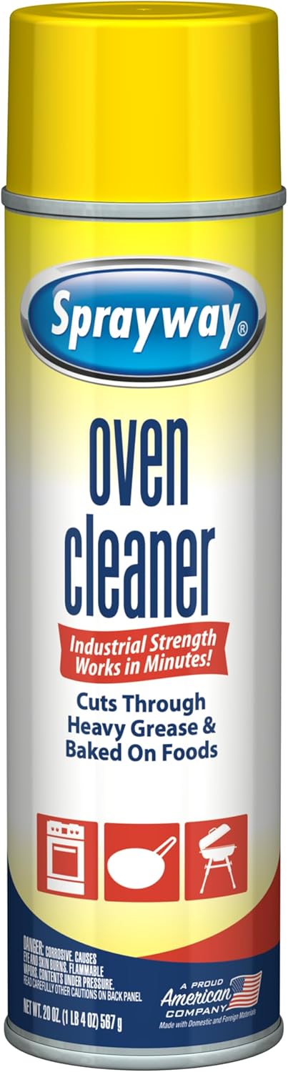 Sprayway Oven Cleaner Aerosol Spray, 20oz, Pack of 6 | Foaming Action, Cuts Through Grease & Baked-On Food | No Scraping, Works on Warm or Cold Ovens, Grills, Grates
