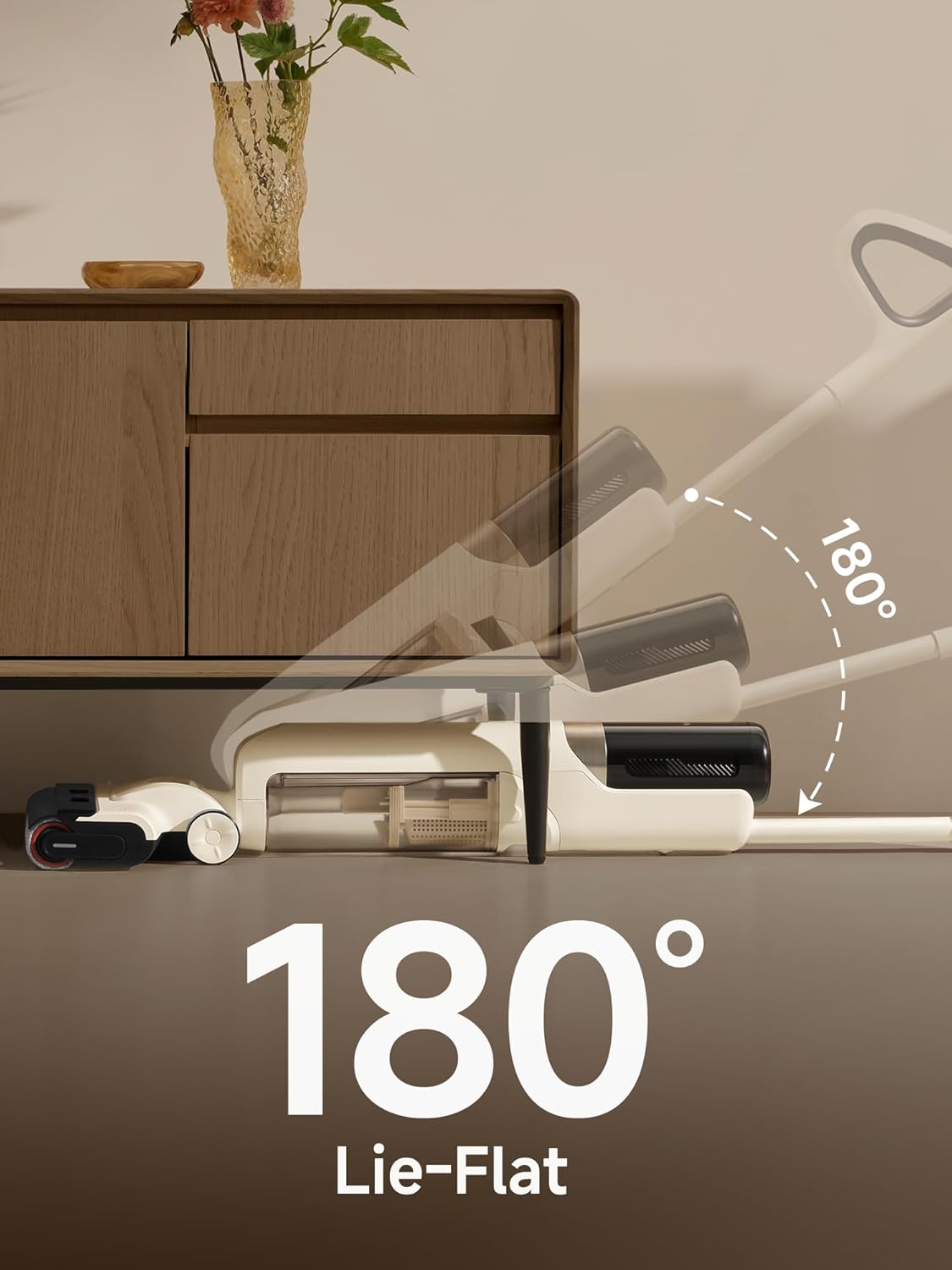 Mova K30 Wet Dry Vacuum Cleaner, 180° Lie-Flat Reach Smart Vacuum Mop, 140°F Hot Air Drying, 0in Dual-Edge Cleaning, Powerful 18000Pa Suction Floor Cleaner for Hard Floors Pet Hair