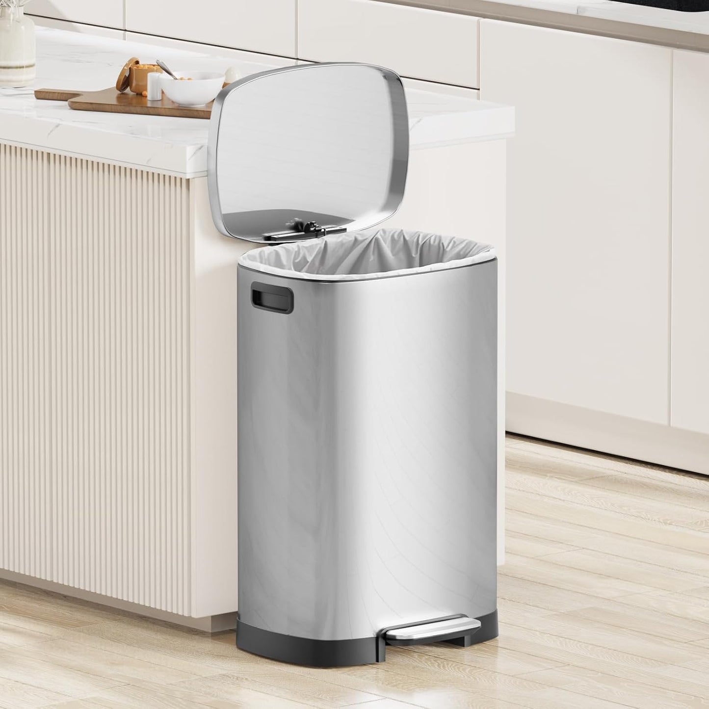 13.2 Gallon Tall Kitchen Drawstring Trash Bags, 200 Count Pre-separated Garbage Bags, Unscented, Leak Proof, Waste Bag for Kitchen, Office, Home