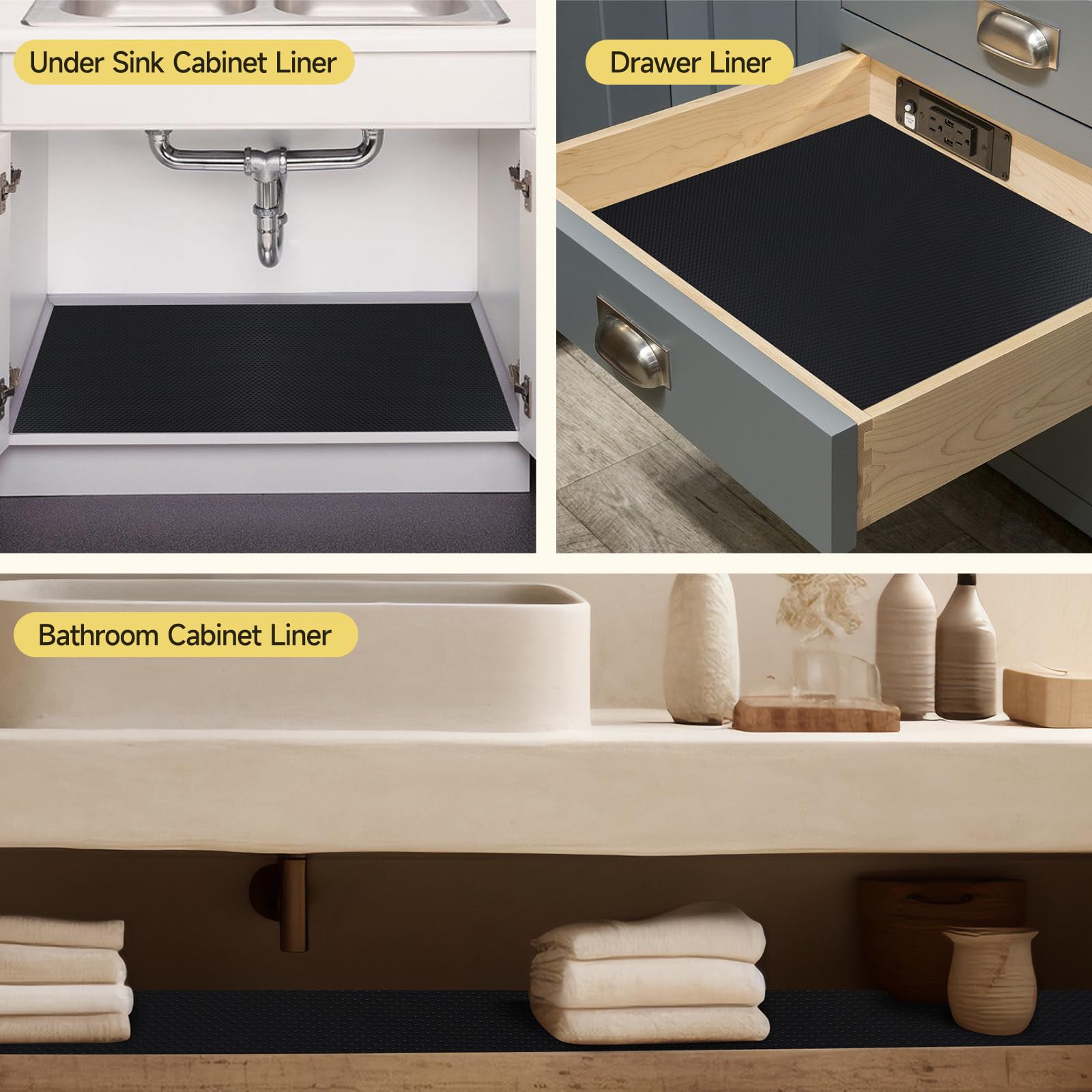 WochiTV Adhesive Shelf Liner 11.8 X 59 Inches Peel and Stick Kitchen Liner for Cabinets, Drawers