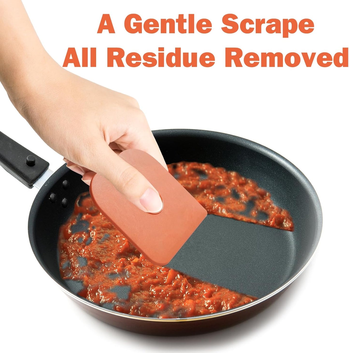 Pan Scraper, 10 Pcs Plastic, Non Scratch for Cast Iron, Pot and Pan Cleaning, Sturdy Scraper Kitchen Tool-Orange