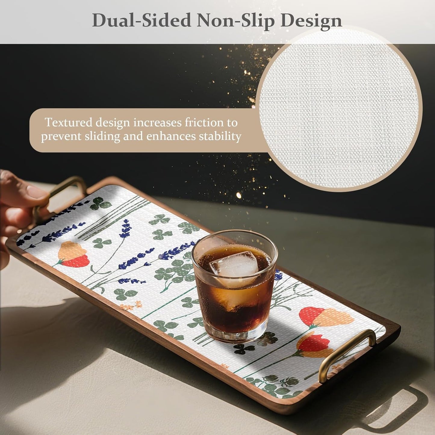 FINNEZ Shelf and Drawer Liner 17in x 10FT with Cutting Tool, Non Slip Non Adhesive Drawer Liners for Kitchen Cabinets, Waterproof Floral Cabinet Liner for Shelves, Refrigerator