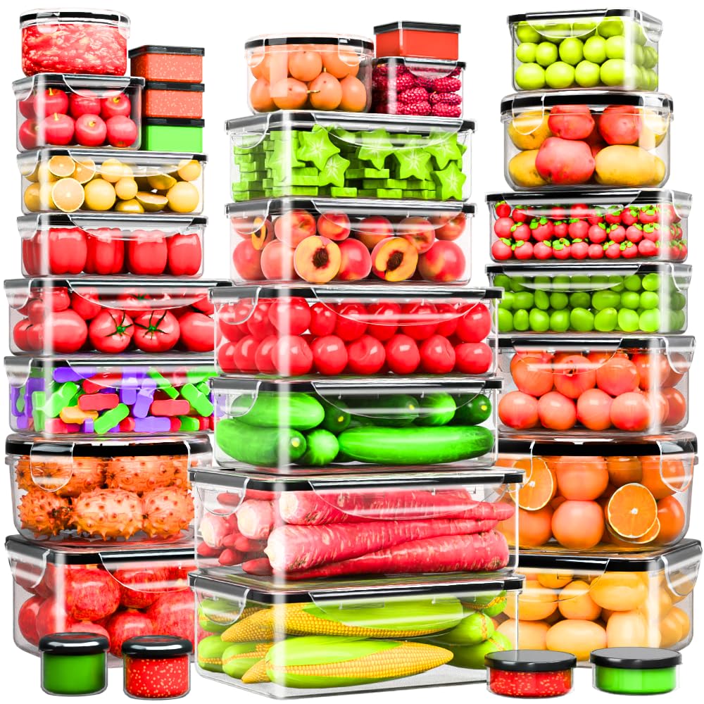 62 Pcs Large Food Storage Containers with Lids Airtight,Total 656OZ(31 Containers &31 Lids)