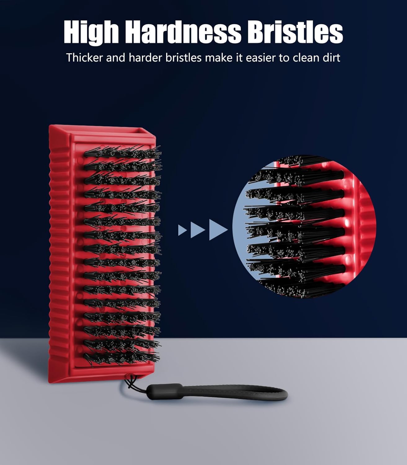 Nail Brush for Cleaning Fingernails, 2Pack Heavy Duty Nail Brushes Remove Dirt and Paint Fingernail Brush Deep Cleaning Mechanical Nail Scrub Brush Two-Sided with Hanging Rope, （Red）