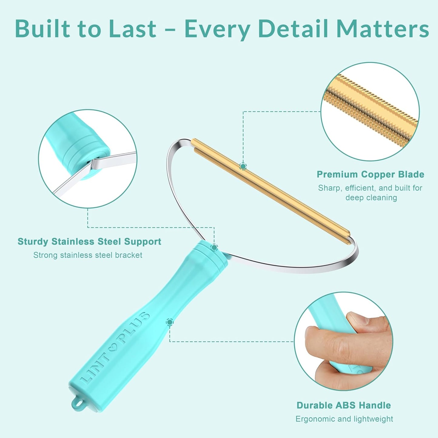 Deep Cleaner Pro Pet Hair Remover-Special Cat Hair Remover Multi Fabric Edge and Carpet Rake Scraper by LINTPLUS-Dog Hair Remover for Rugs,Couch & Pet Towers-Easy to Every Hair!