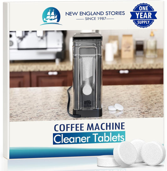 Coffee Machine Cleaner Descaler Tablets - 1 Years Supply, Fast-Acting Formula Compatible With Nespresso, Keurig, Ninja, Delonghi, Miele, Removes Limescale from Espresso & Drip Coffee Machines