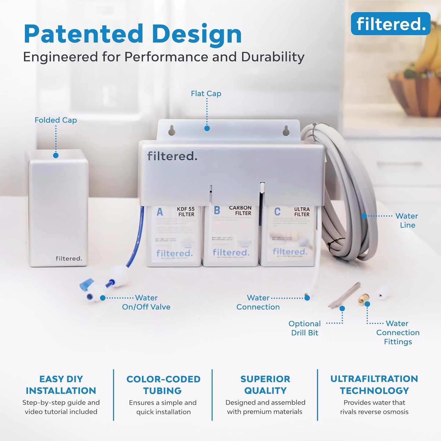 Inline Water Filter for Refrigerators & Ice Makers ??Universal Refrigerator Water Filter Kit, 5-Min Easy Install, High-Capacity Filtration for Clean Water & Ice