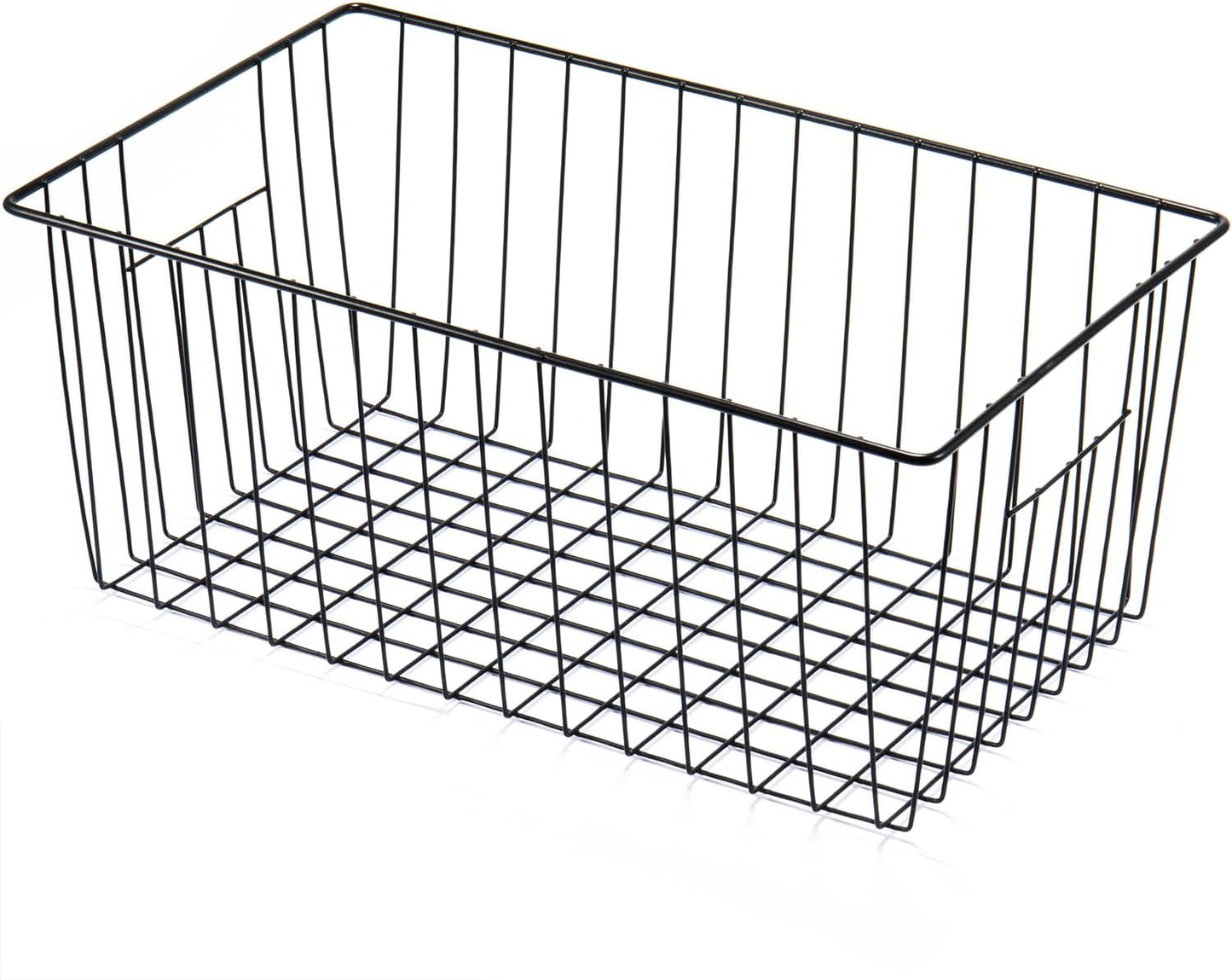 Freezer Organizer Bins, Upright Freezer Baskets for 16, 17, 21 cu.ft Standup Freezer, Durable Freezer Organizer Fully Use Space Improve Air Circulate, 3Pcs, Black