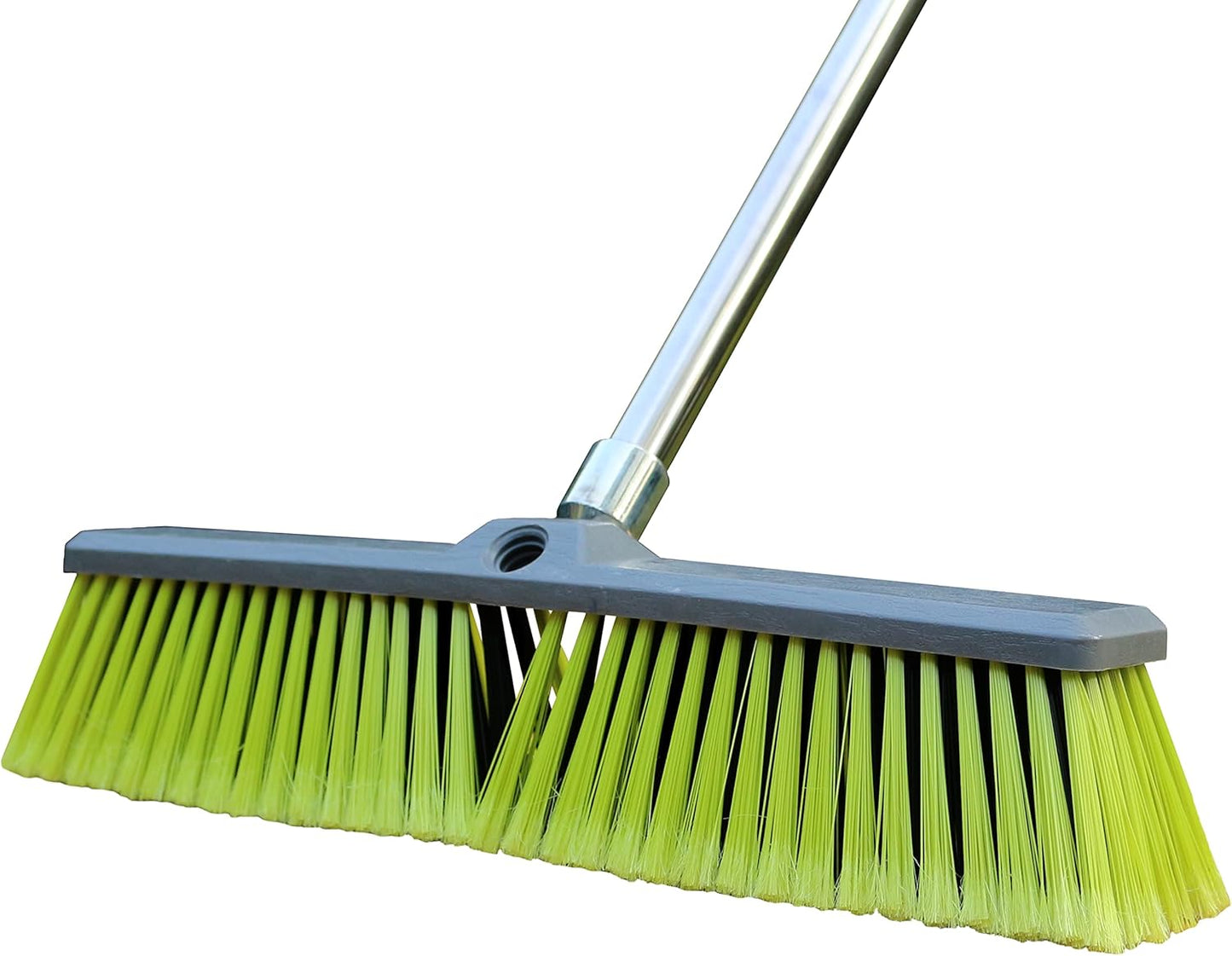 PHYEX 18" Push Broom with 47" Long Handle, Multi-Surface Floor Scrub Brush for Cleaning Deck, Patio, Garage, Driveway