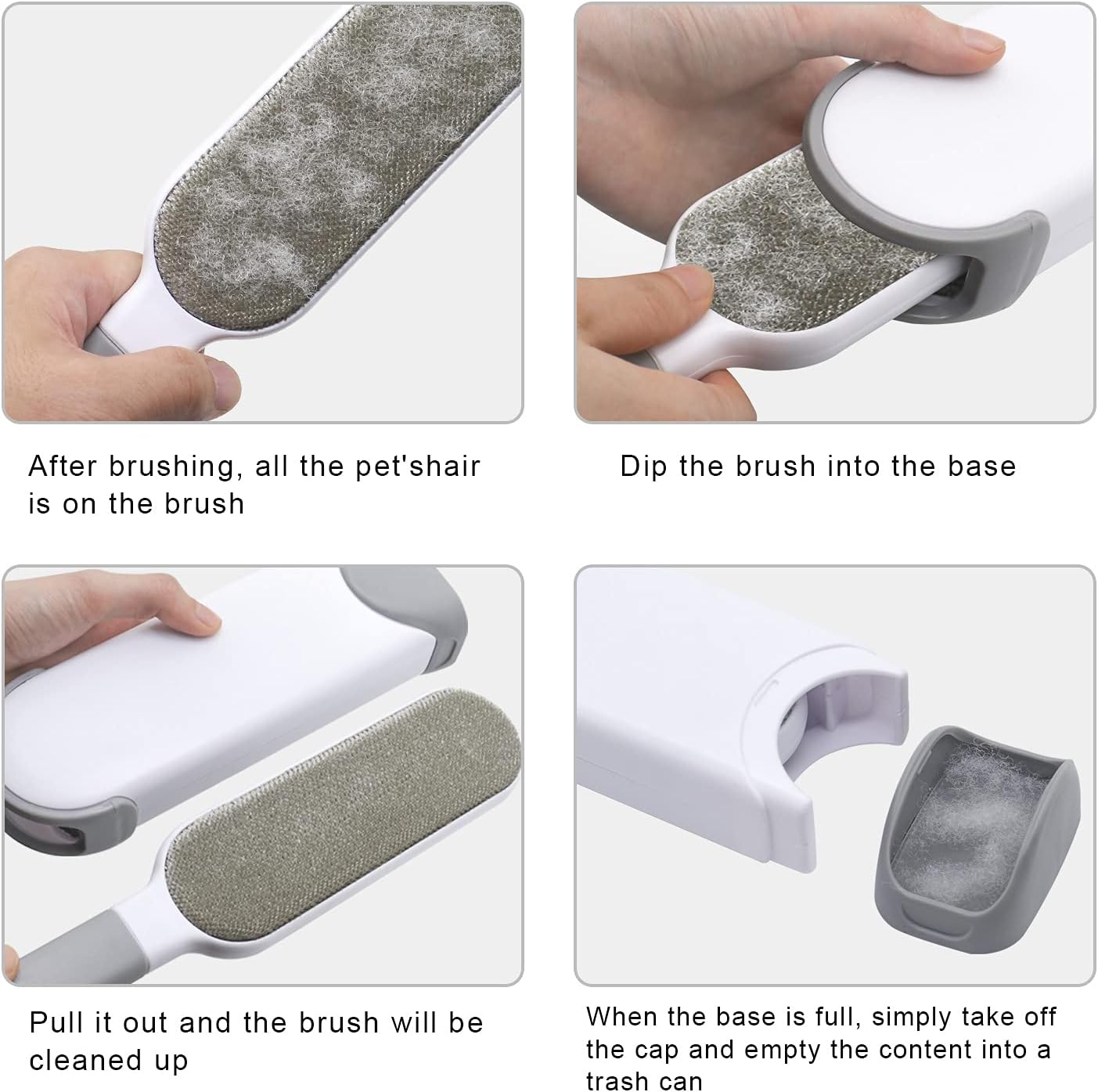 Pet Hair Remover Brush,Dog Hair Remover for Clothes - lint Remover Brush,Lint Brush Pet Hair Remover for Dogs, Cats & Puppies, Small Size (Gray)