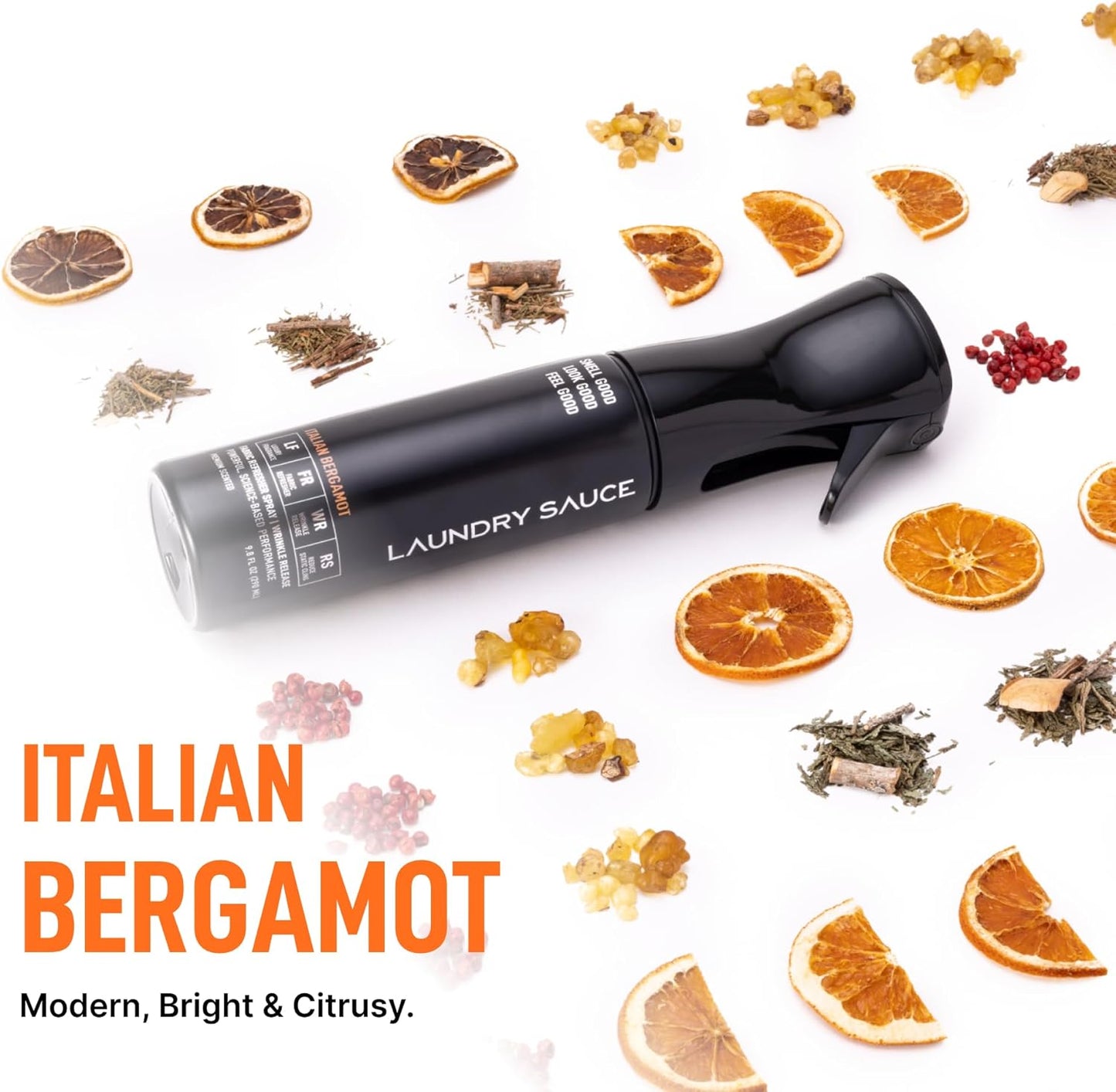 Laundry Sauce Fabric Refresher Spray Italian Bergamot, Odor-Fighting Fabric Refresher, Fragrance and Laundry Scent, 9.8 fl oz