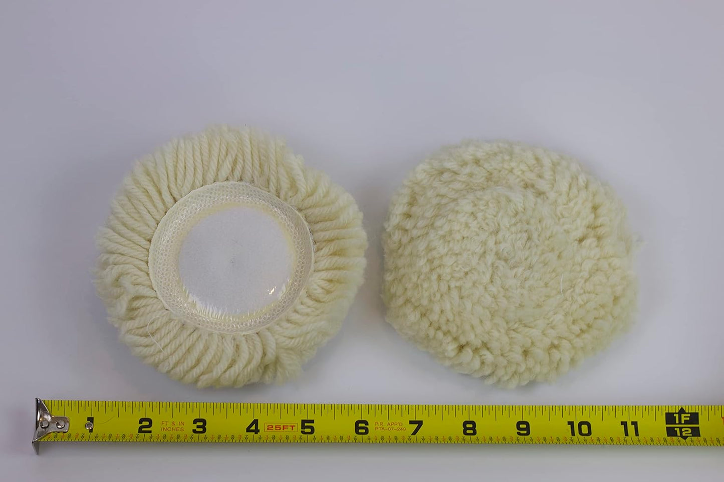 PMD Products 5pk 3" Inch (75MM) Buffer Polish Pads Long Natural Wool Hook and Loop Attached