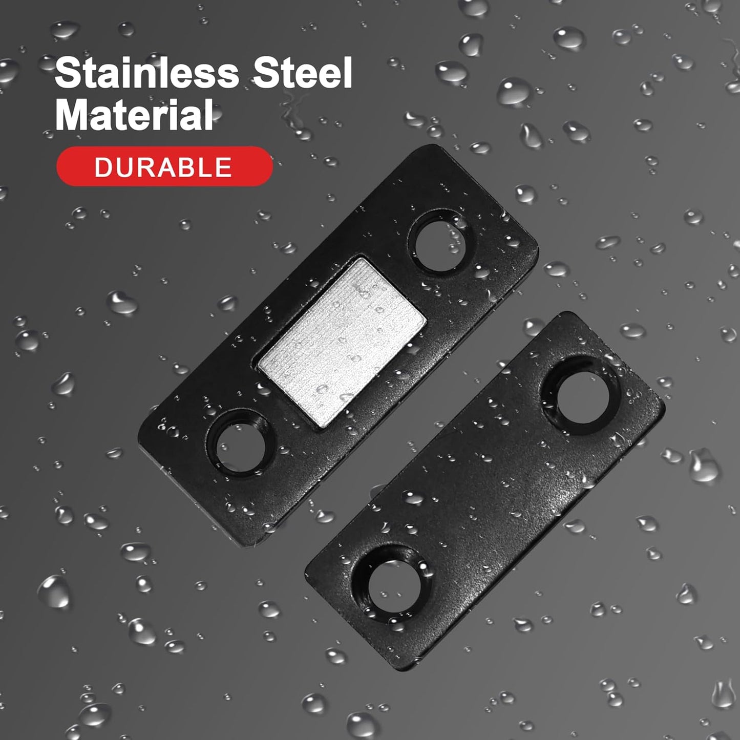 Cabinet Magnetic Catch, 20 Pack Black Ultra Thin Magnetic Cabinet Door Catch, Adhesive Cabinet Magnets for Kitchen Drawer Cabinet Door Closet, Concealed Strong Magnetic Cabinet Latch