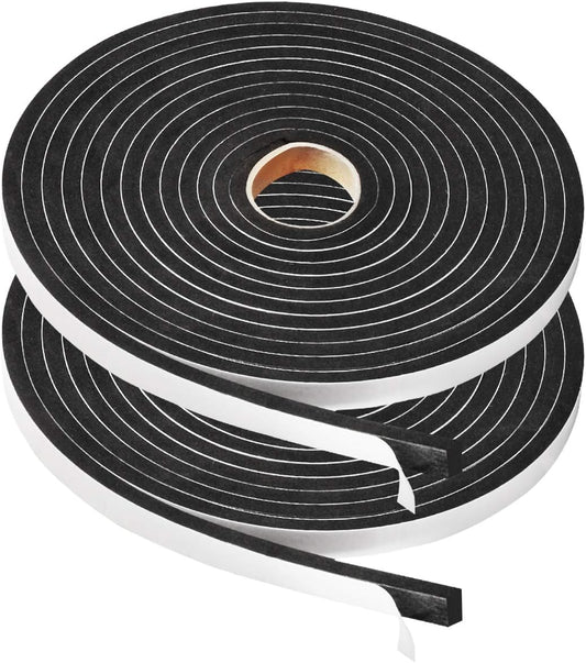 2 Rolls Foam Tape Weatheratrip for Door Window Insulation, Single Sided Foam Strips Adhesive, High