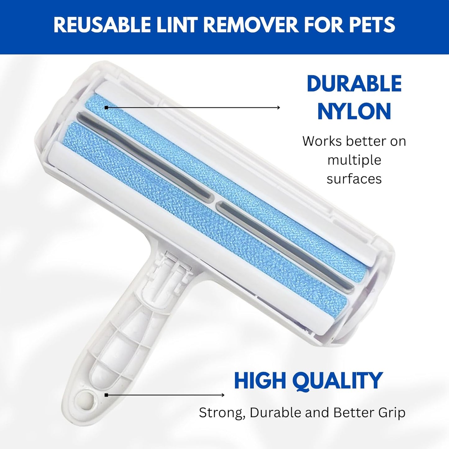 Reusable Pet Hair Remover Roller – Dog & Cat Hair Remover for Furniture, Couch, Carpet, Clothing – Pet Hair Removal Tool for Couch – Lint Roller for Furniture, Car & Bedding