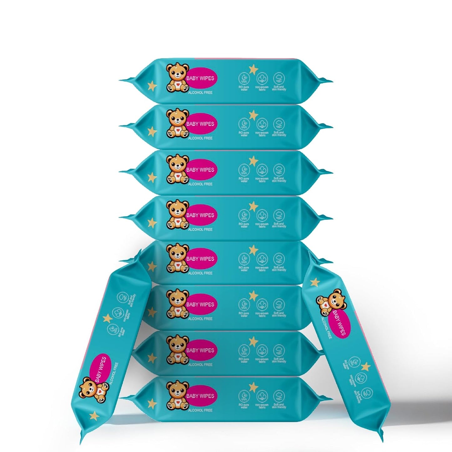 Ioly's Baby Wipes Unscented Wet Wipes 99% Water Based with Aloe Vera Fragrance Free Travel Pack 20 ct Hypoallergenic Water wipes for Sensitive Skin Toallitas Húmedas para Bebés Bulk Available