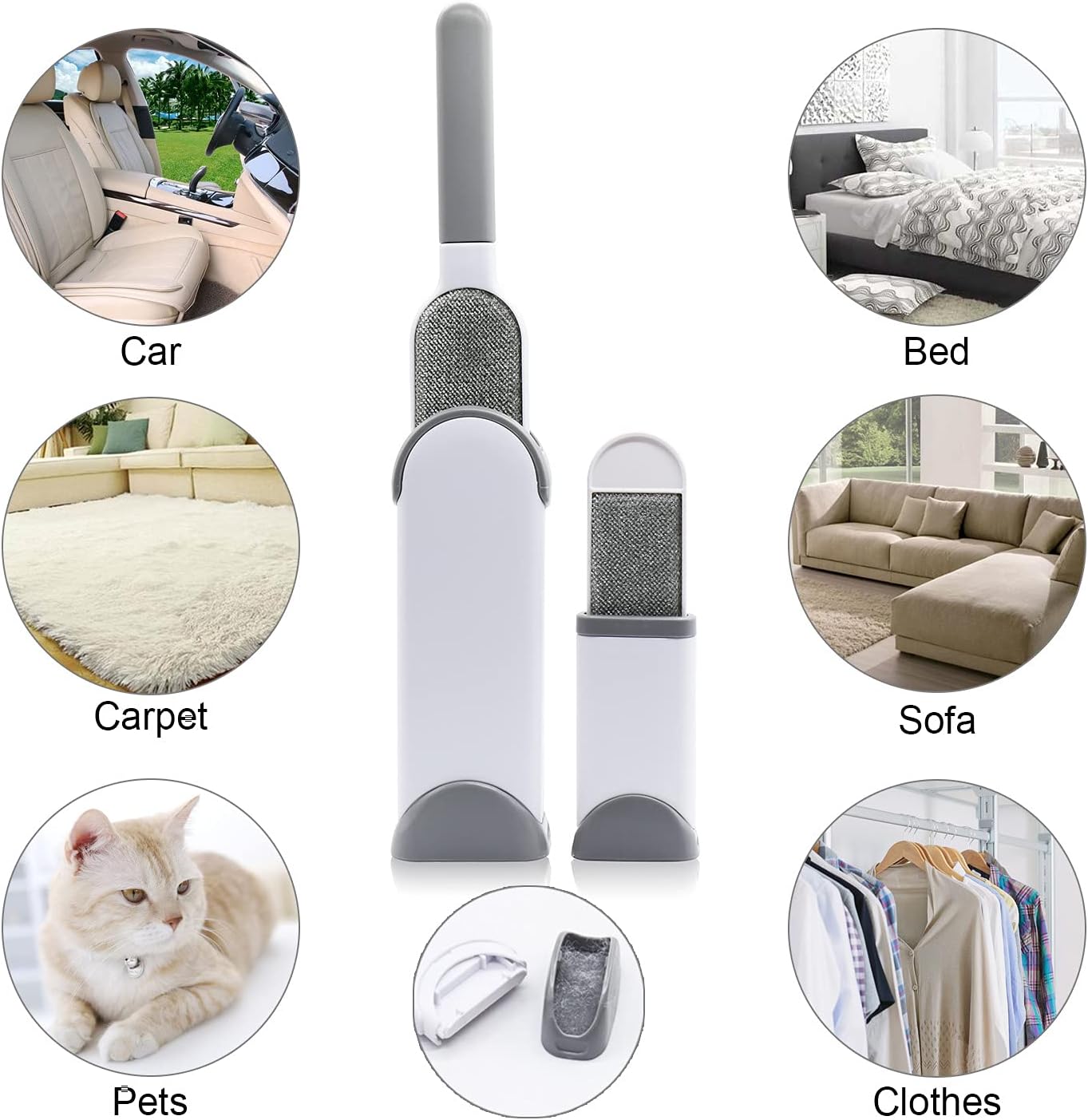 Pet Hair Remover Brush,Dog Hair Remover for Clothes - lint Remover Brush,Lint Brush Pet Hair Remover for Dogs, Cats & Puppies, Small Size (Gray)