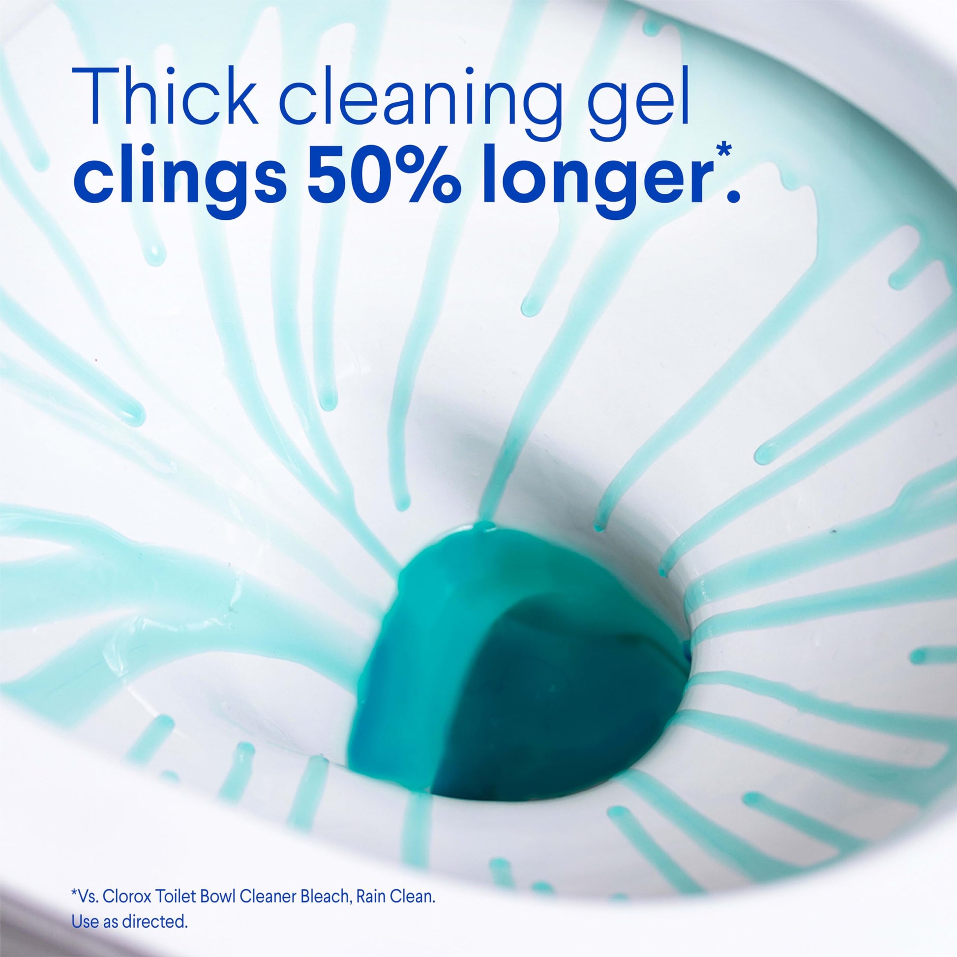 Clorox Toilet Bowl Cleaner Clinging Bleach Gel, Kills 99.9% of Bacteria and Viruses, Ocean Mist, 24