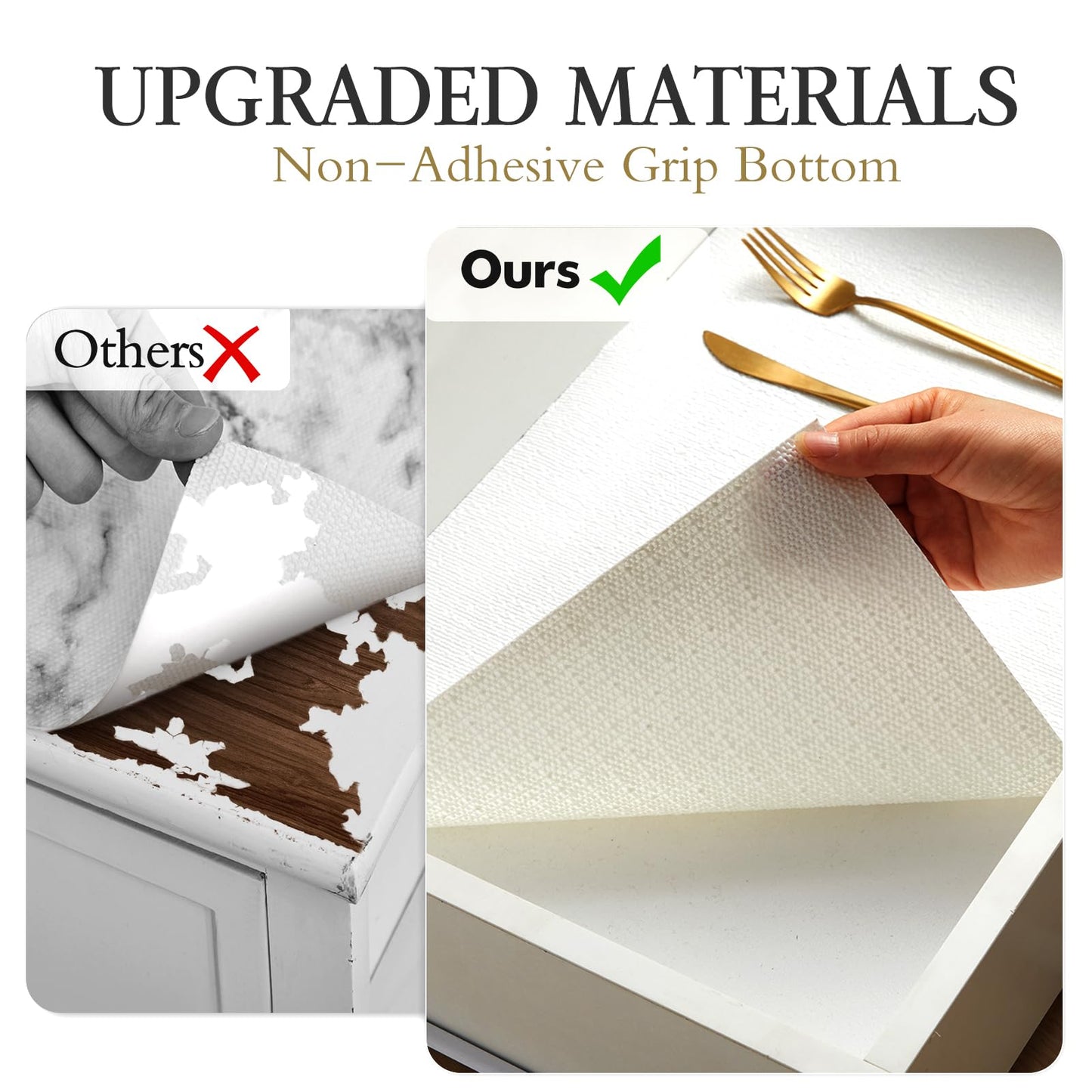 Beautysaid Shelf and Drawer Liner for Kitchen Cabinet Non Adhesive Non Slip