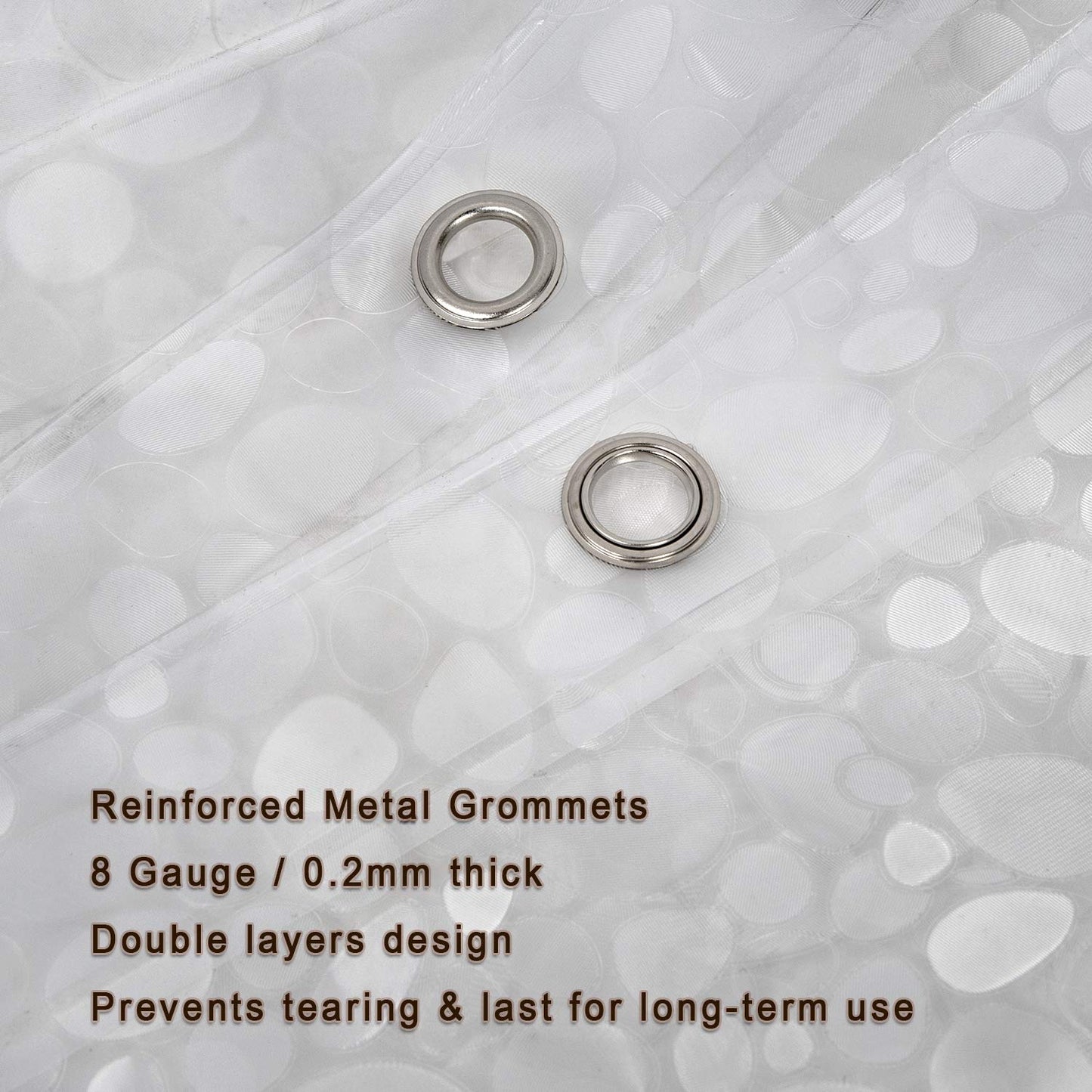 Bostofy Waterproof Shower Curtain Liner 8G EVA Thick Shower Curtain with Heavy Duty 3 Bottom