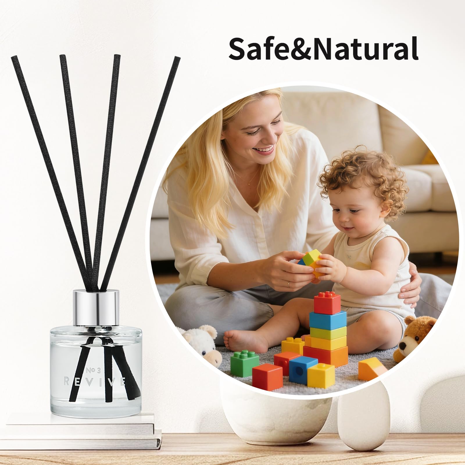 3 Pack Fragrance Reed Diffuser, 50ML Lavender Jasmine Lemongrass