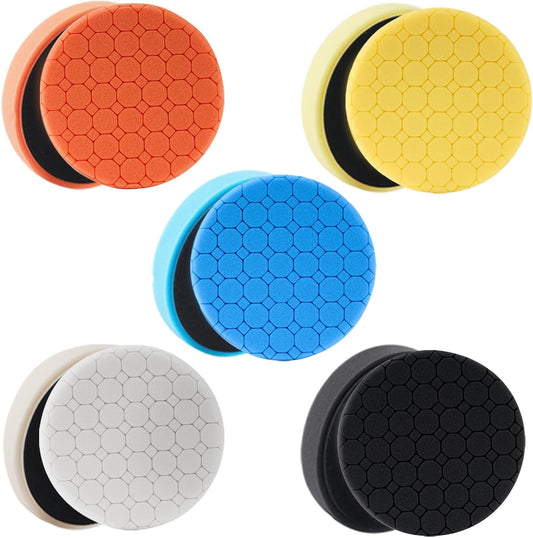 Buffing Polishing Pads, 5Pack 3.5 Inch Face for 3 Inch Backing Plate Compound Buffing Sponge Pads Cutting Polishing Pad Kit for Car Buffer Polisher, Polishing and Waxing