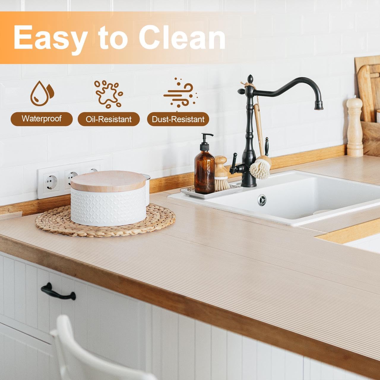 FEXIA Shelf Liner for Kitchen 12IN x 20FT Cabinet Drawer, Fridge Liner