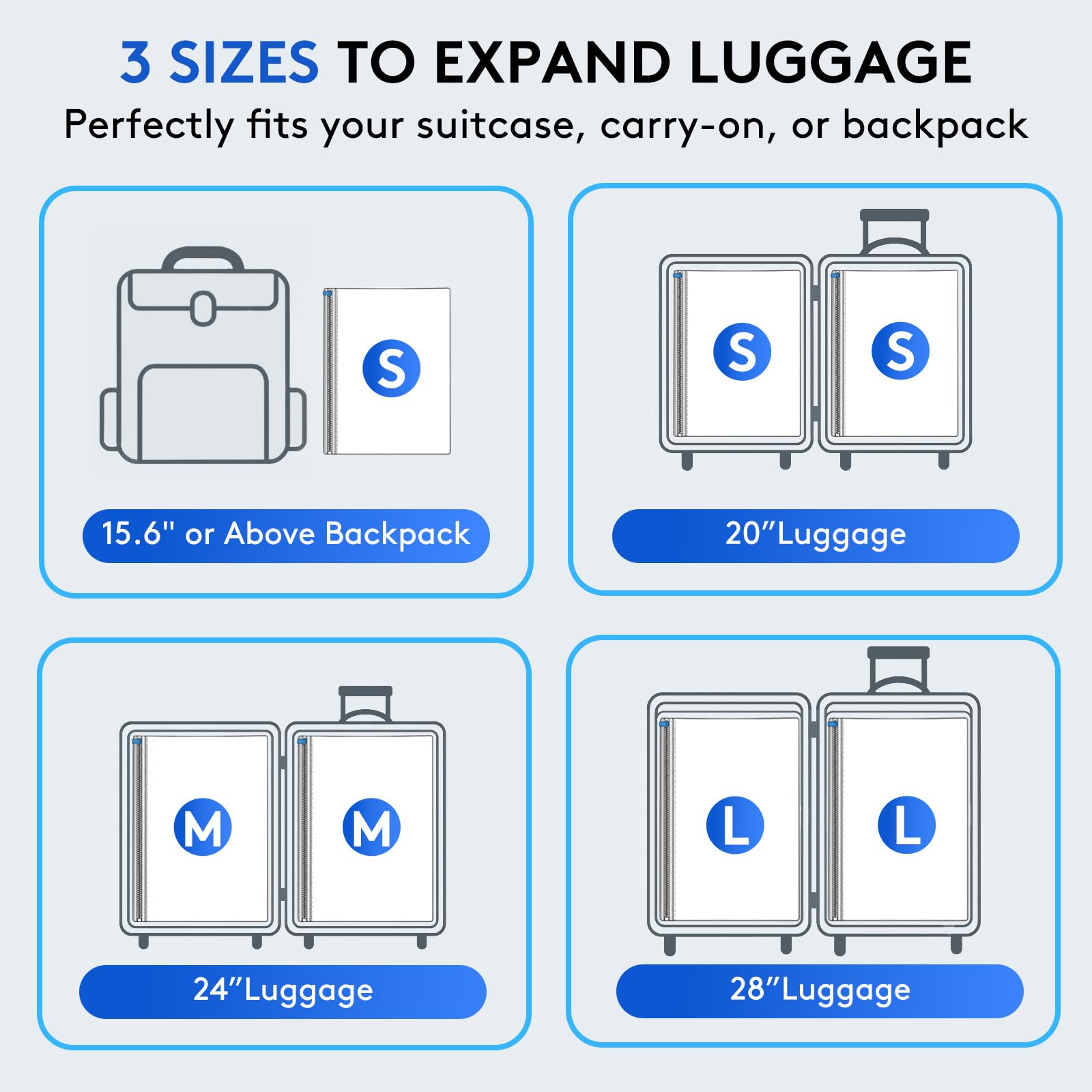 15+1 Packs Vacuum Bags for Travel with Rechargeable Pump, 3 Sizes Vacuum Seal Bags for Clothing