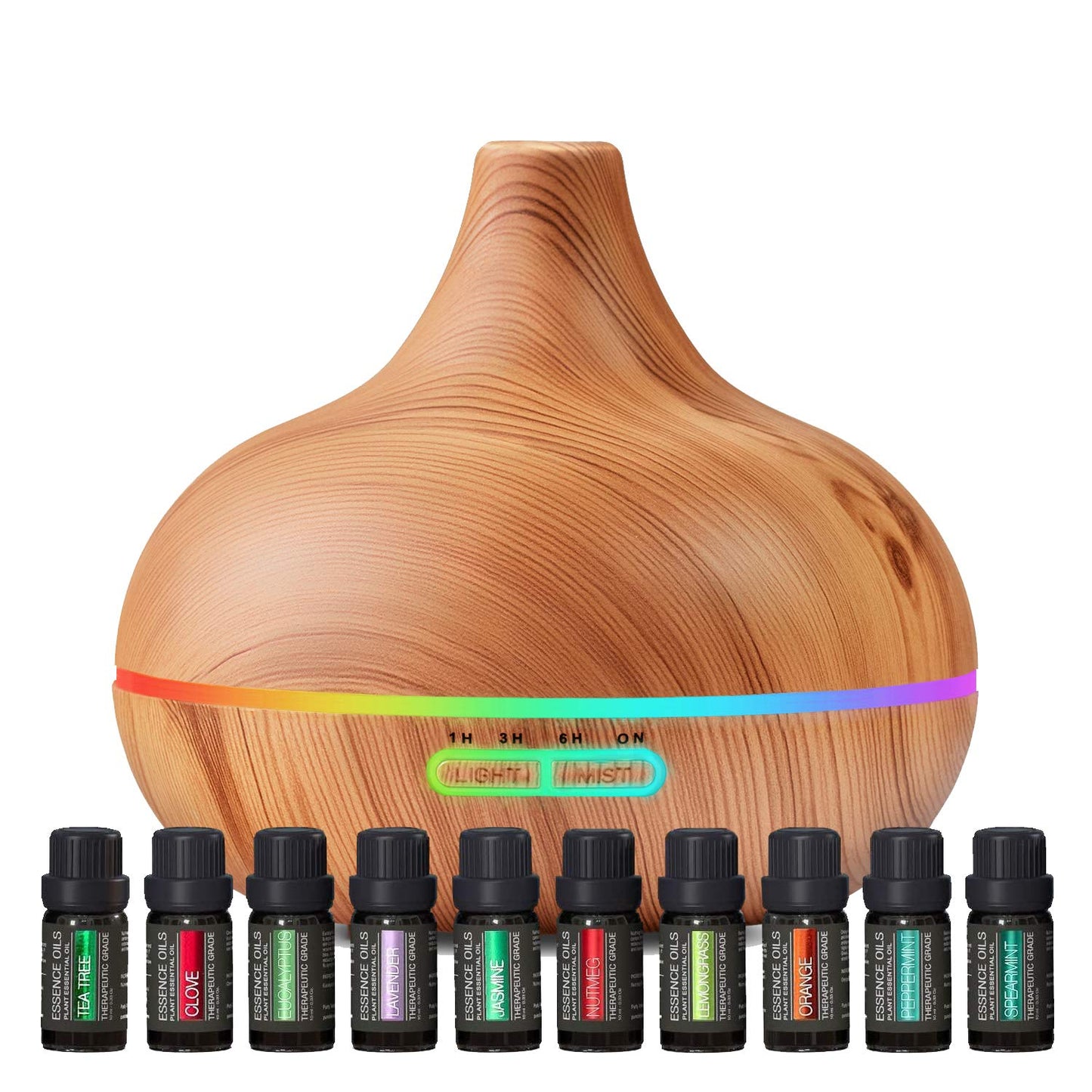 Ultimate Aromatherapy Diffuser & Essential Oil Set - Ultrasonic Top 10 Oils Modern with 4 Timer 7