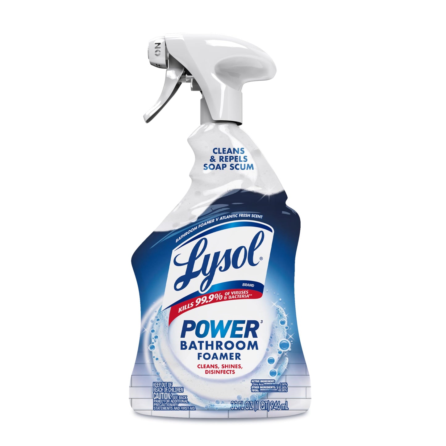 Lysol Power Foaming Bathroom Cleaner, Multipurpose Cleaner for Showers, Bathtubs, Sinks