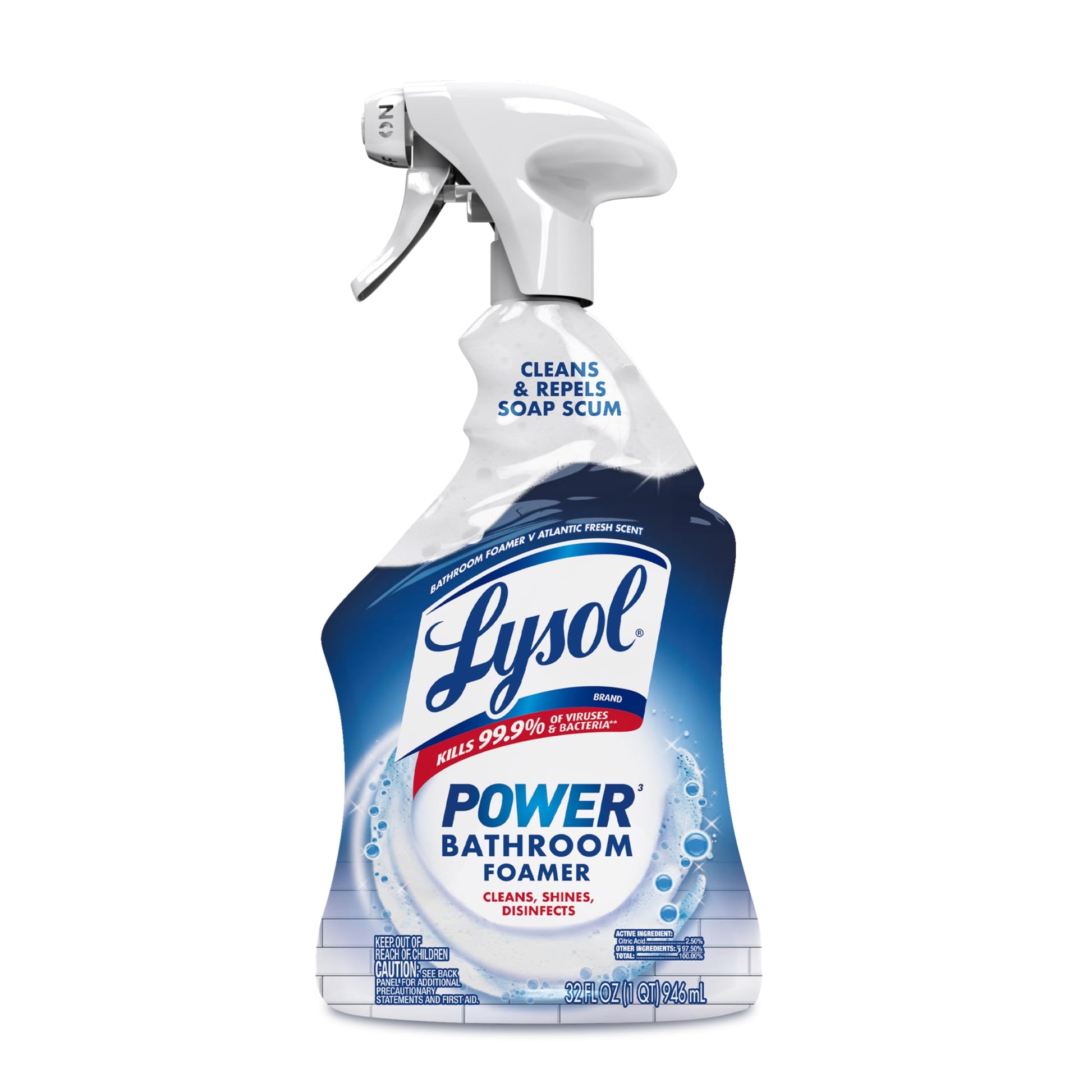 Lysol Power Foaming Bathroom Cleaner, Multipurpose Cleaner for Showers, Bathtubs, Sinks