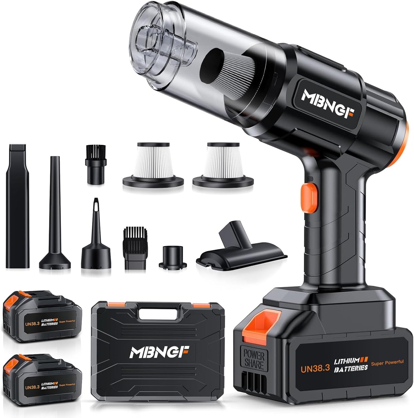 Car Vacuum Portable Cordless,35000PA High Power Suction & Blower, Cordless Handheld Vacuum Cleaner for Car, Home, Office, Pet（Dazzling Black）