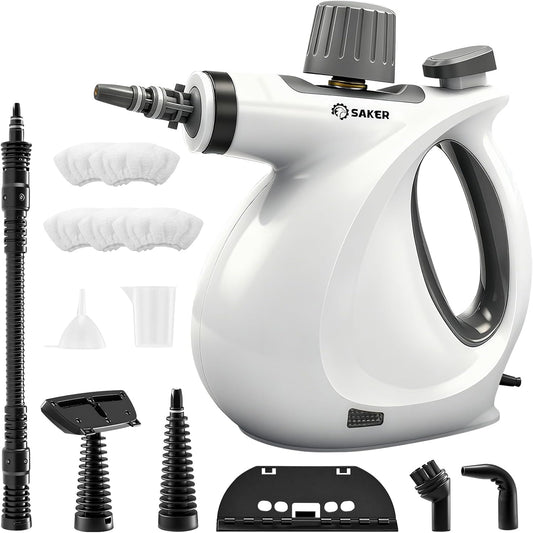 Saker Handheld Steam Cleaner New,Portable Steam Cleaner for Home,1050W Steam Cleaner,5 Fiber Cloths for Quick Heating & Deep Cleaning of Floors, Cars, and Kitchen