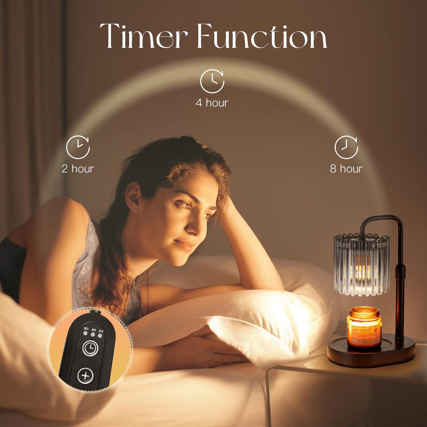 Candeldo Candle Warmer Lamp with Timer: Black Wax Melt Warmer