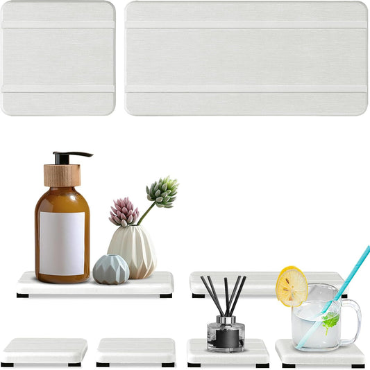 Set of 6 Water Absorbing Stone Tray for Sink, Stones Soap Trays for Kitchen Sink, Stone Drying Tray for Bathroom Counter, Diatomite Soap Dish, Water Absorbent Coasters