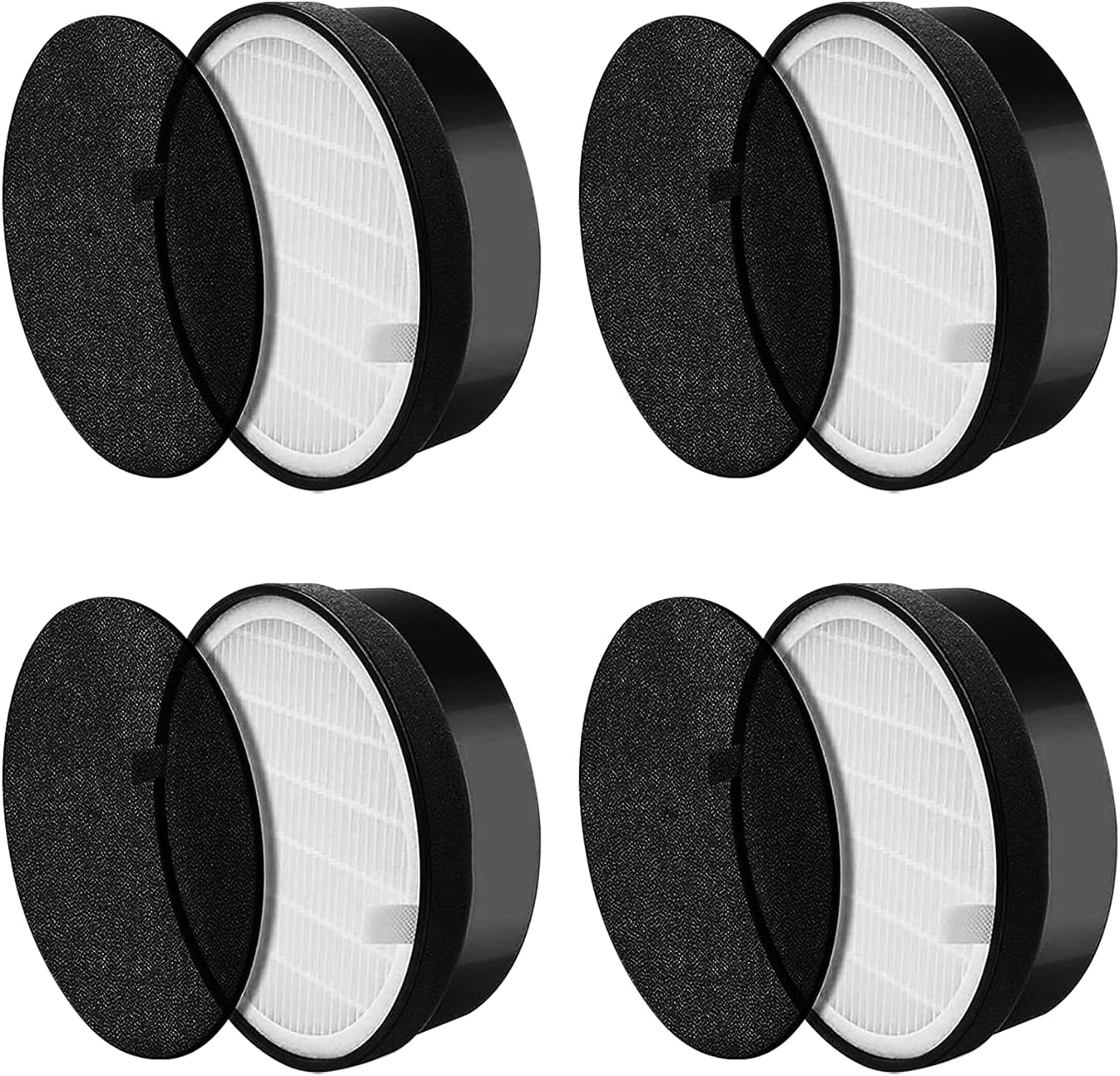 LV-H132 Replacement Filter for LEVOIT Air Purifier Replacement Filter LV-H132-RF, Funmit 3-in-1 H13 True HEPA Filter Replacement, 4 Pack