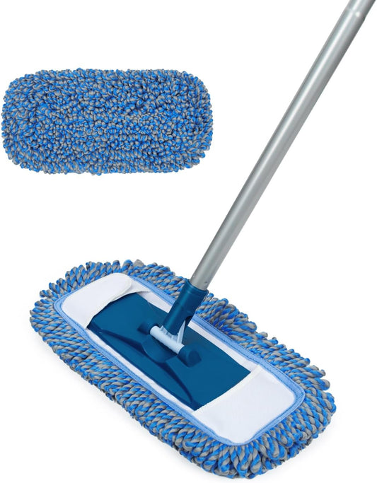 MAVRIZ Dust Mop for Hardwood Floor Washable Wet and Dry Mop with 58" Long Handle, 360° Rotating