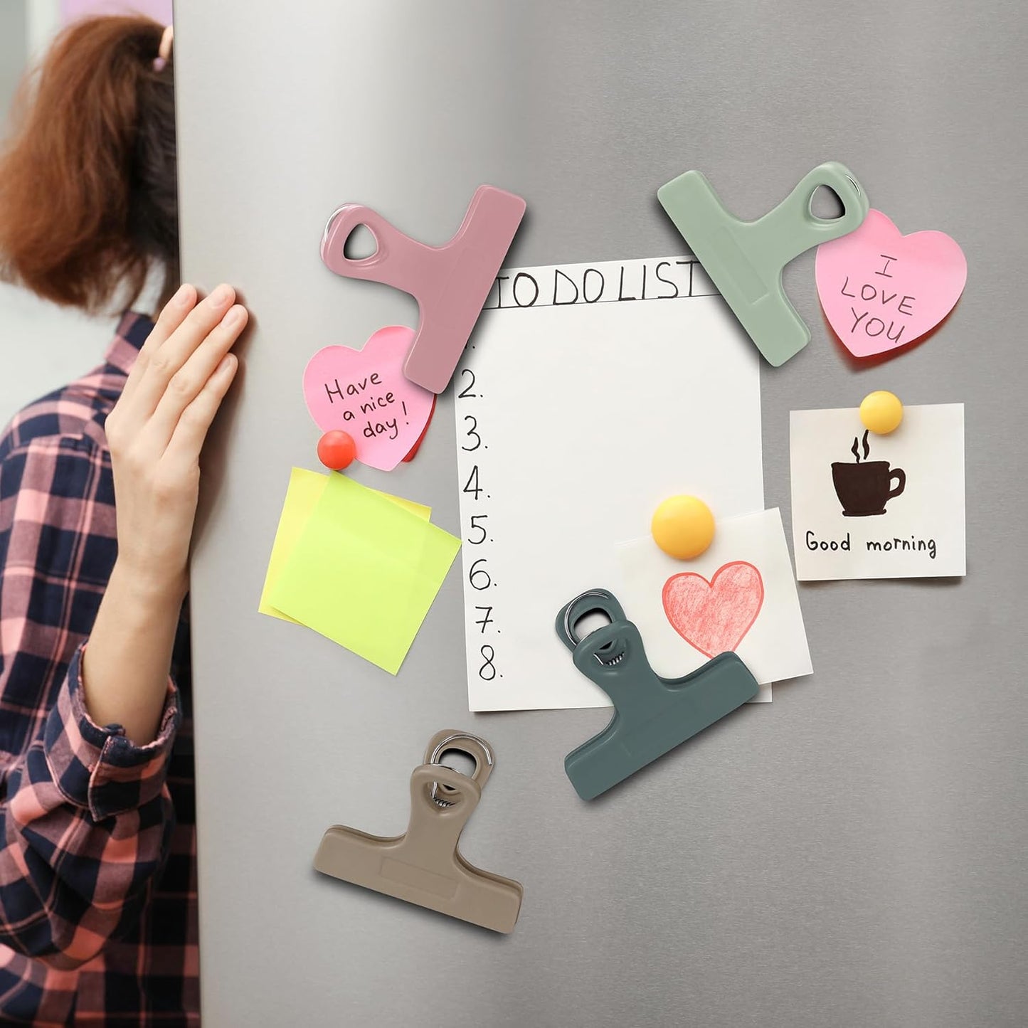 TACGEA Chip Clips, Magnetic Bag Clips with Air Tight Seal for Food Storage, 8 Pieces, Neutral Color